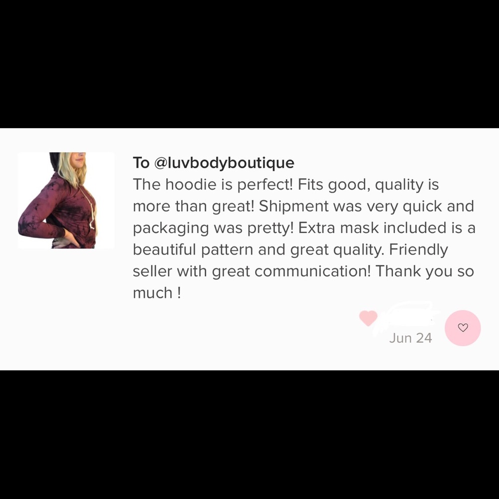 Last L • Burgundy Tie Dye Top Hoodie - Picture 6 of 6